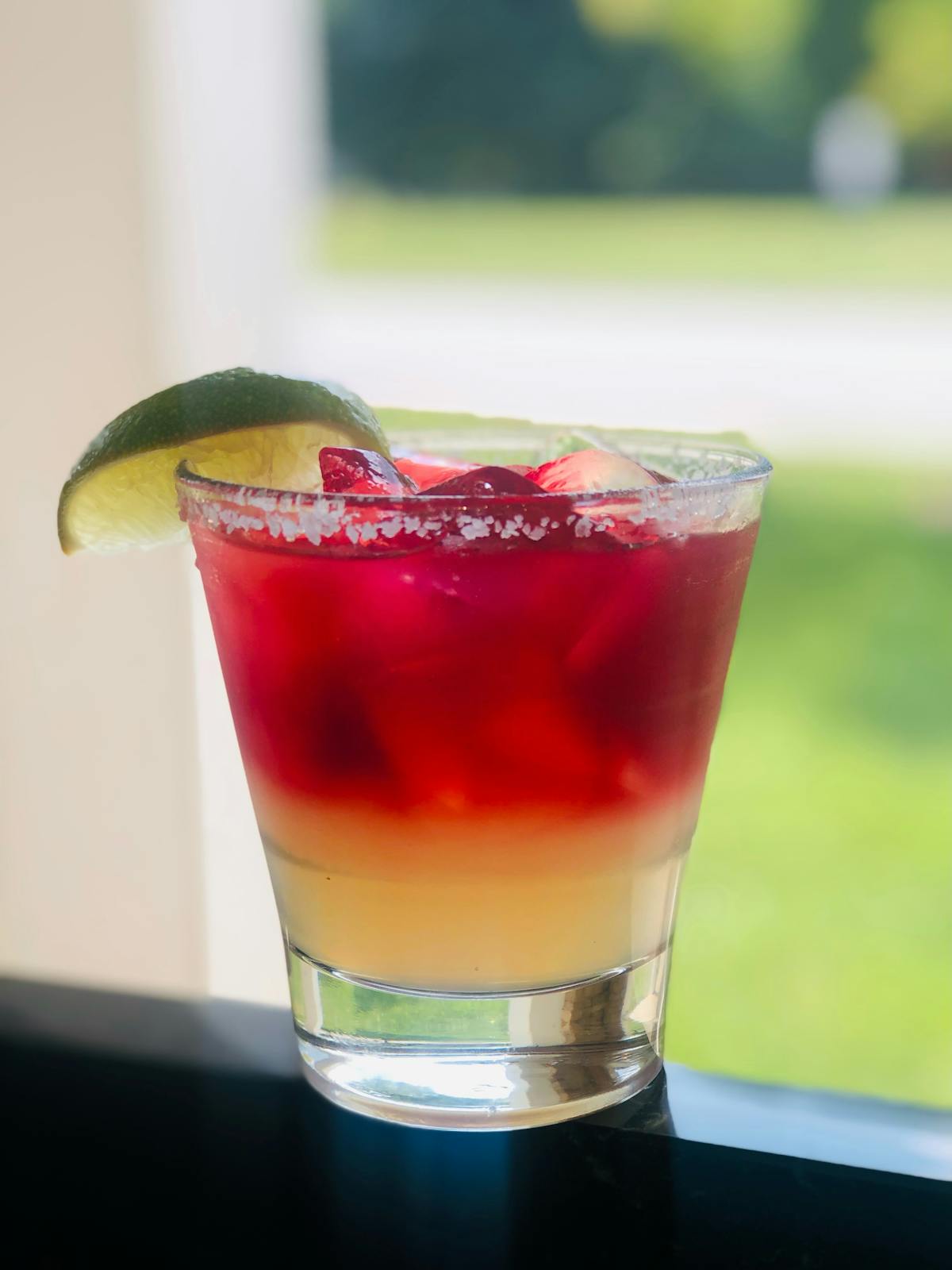 a glass cup on a table