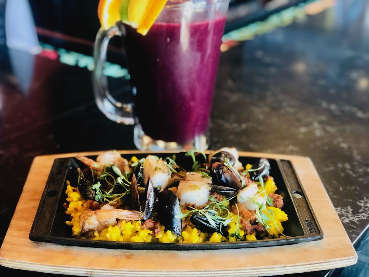 a plate of food on a table