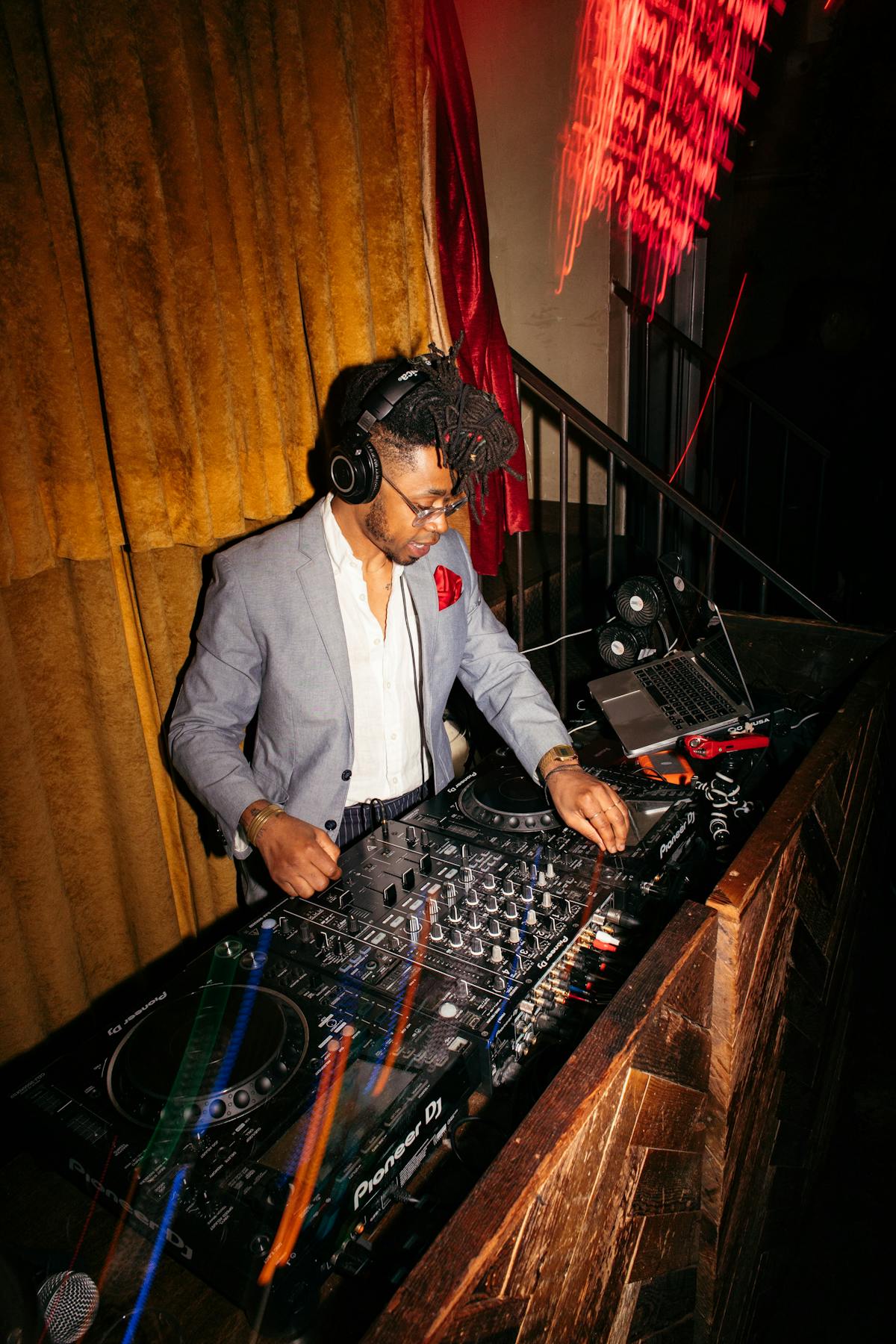 a DJ playing music at a party