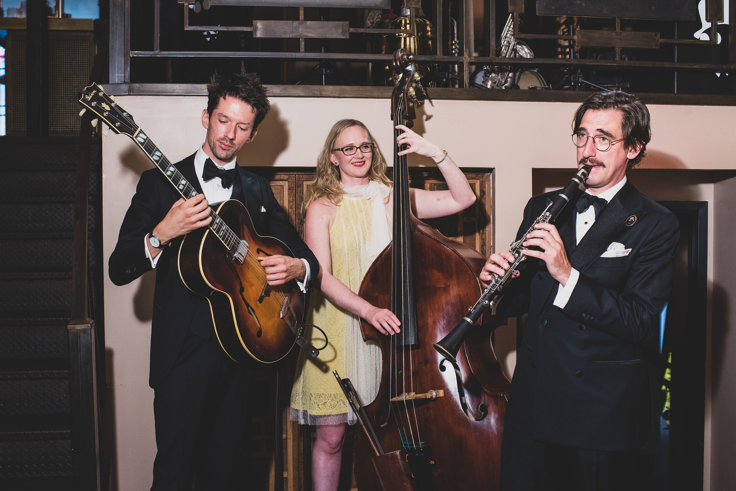 a group of people playing instruments