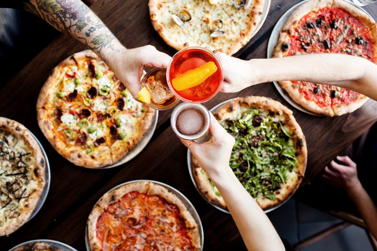 Wood fired pizzas and craft cocktails.