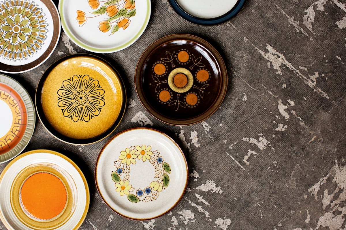 Vintage mis matched plates.