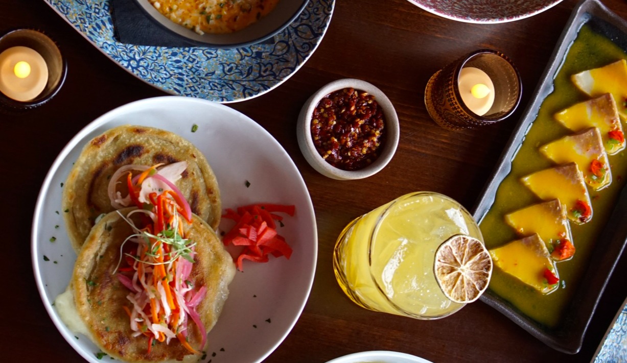 a plate of food on a table
