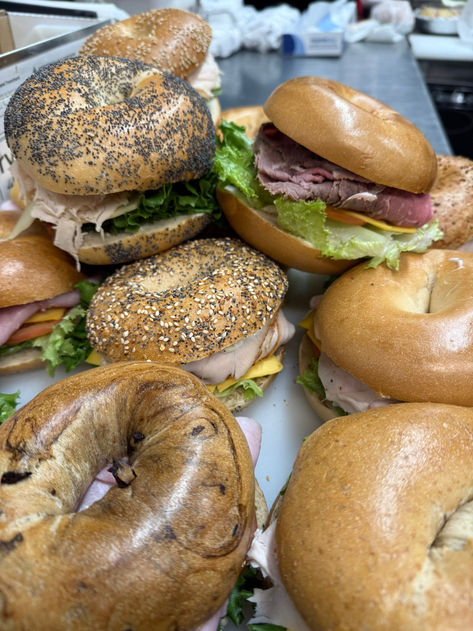 a sandwich with meat and vegetables