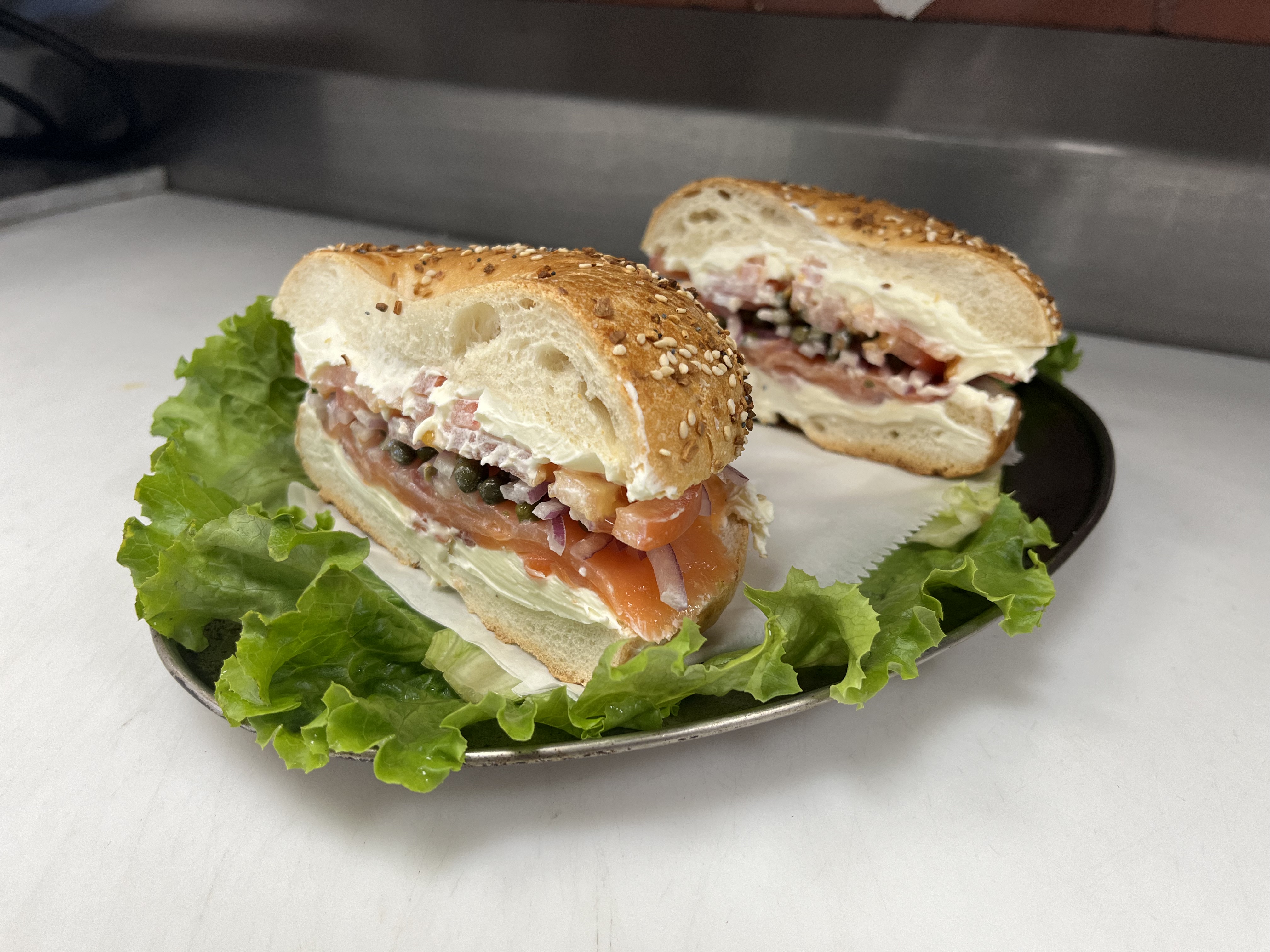 a sandwich cut in half on a plate