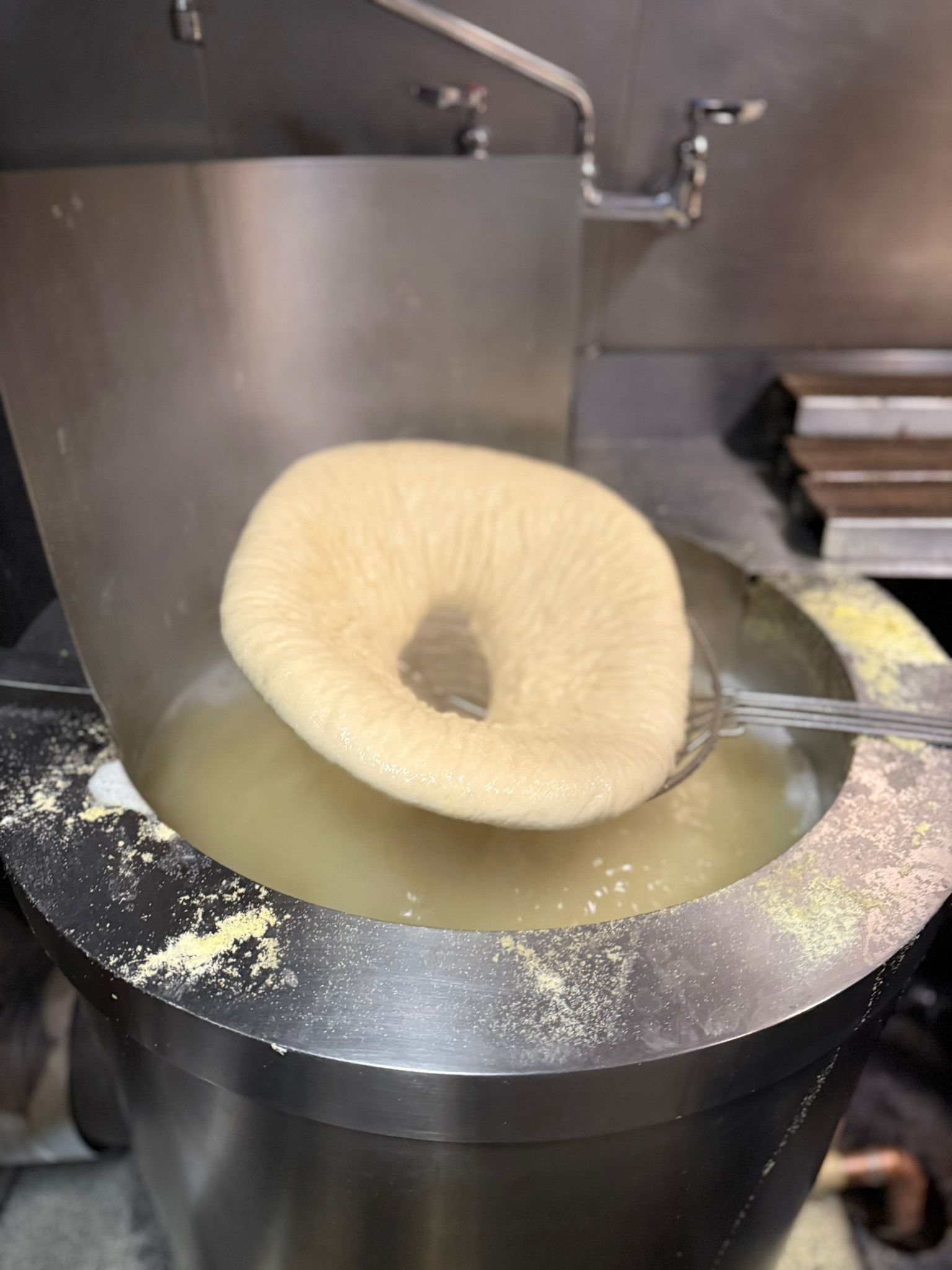 a close up of a metal pan on a stove