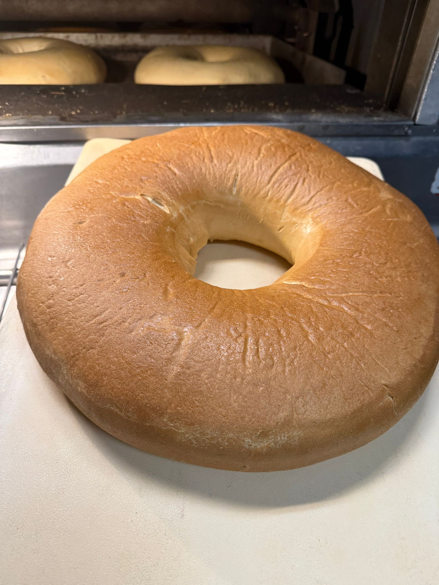 a doughnut sitting next to a donut