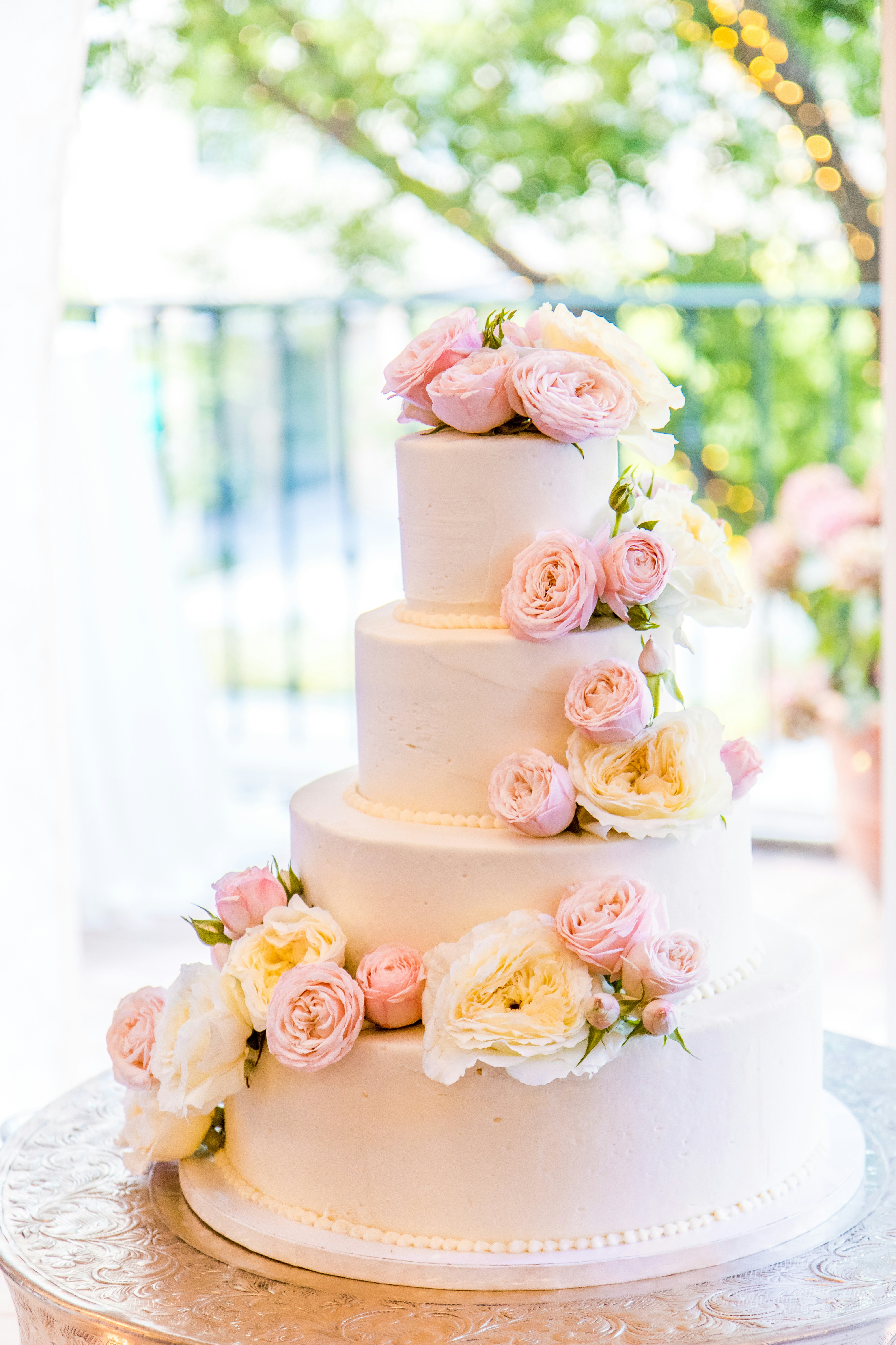 a close up of a cake over a table