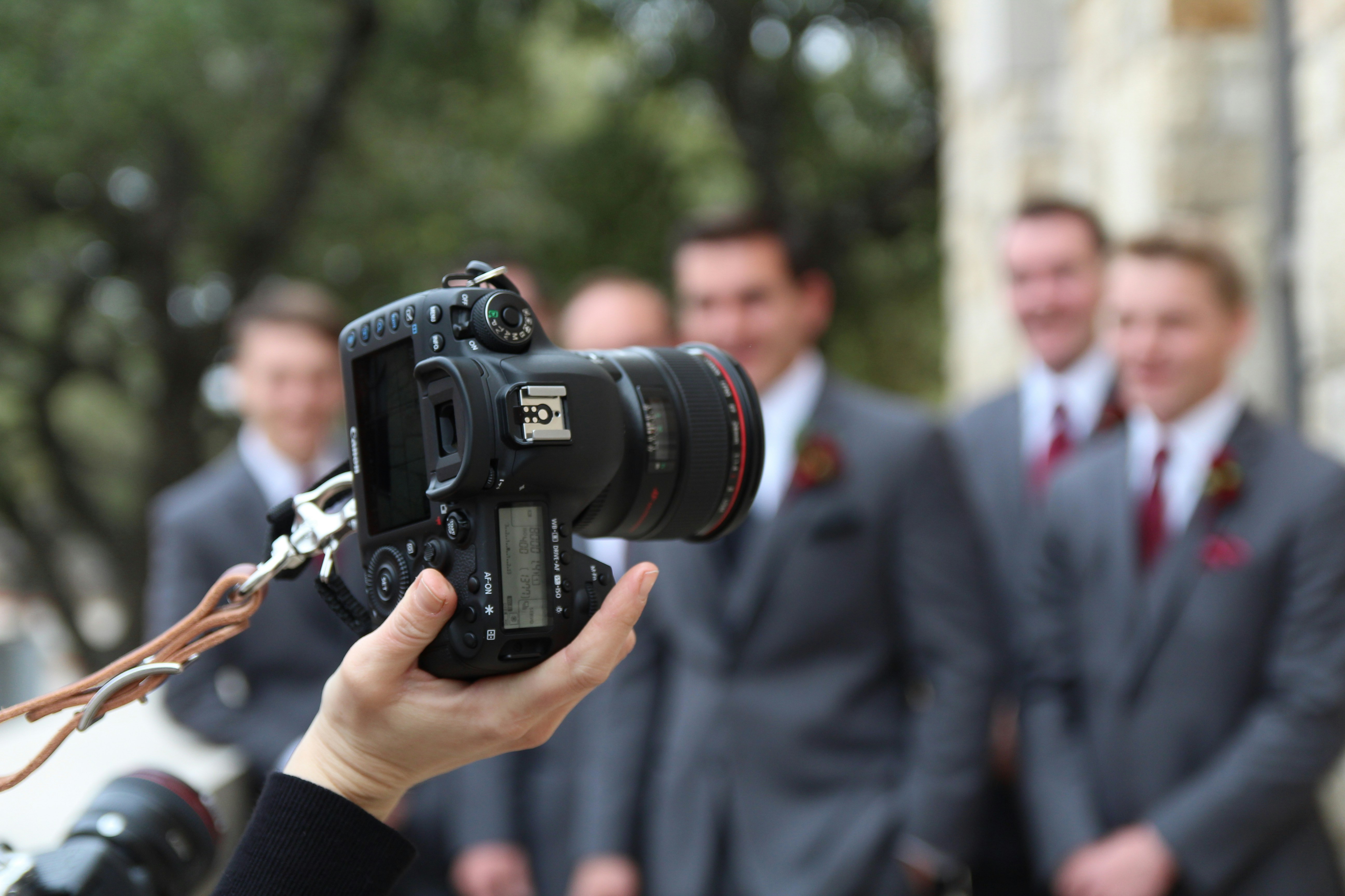 a person holding a camera