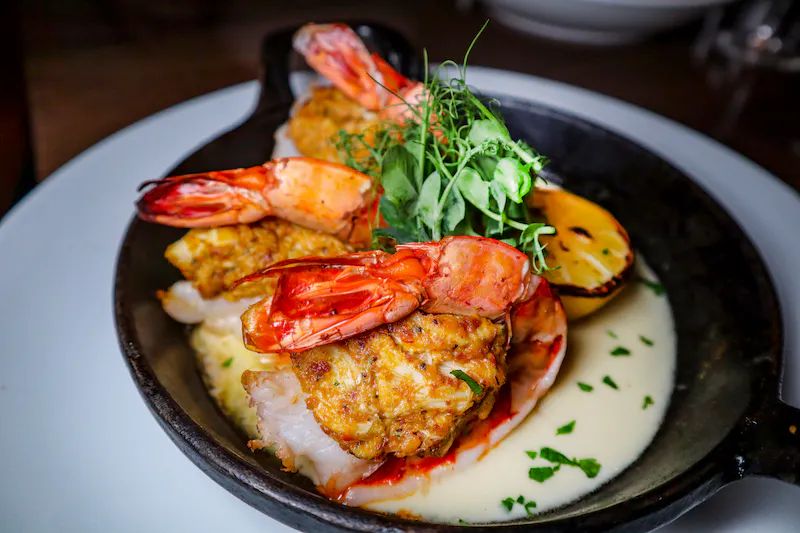 a plate of food on a table