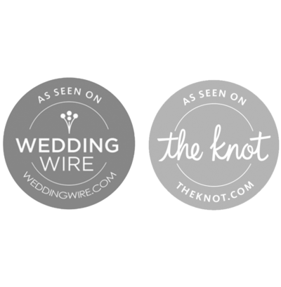 he Knot and Wedding Wire logos displayed together, representing wedding planning services