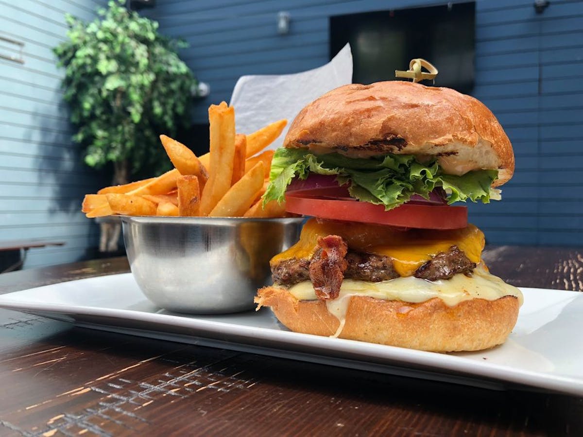 a large sandwich sitting on top of a table