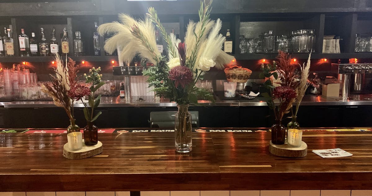 a table with wine glasses