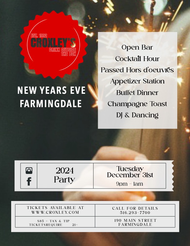 SOLD OUT PLEASE CALL FOR STANDING ROOM ONLY New Year's Eve Party