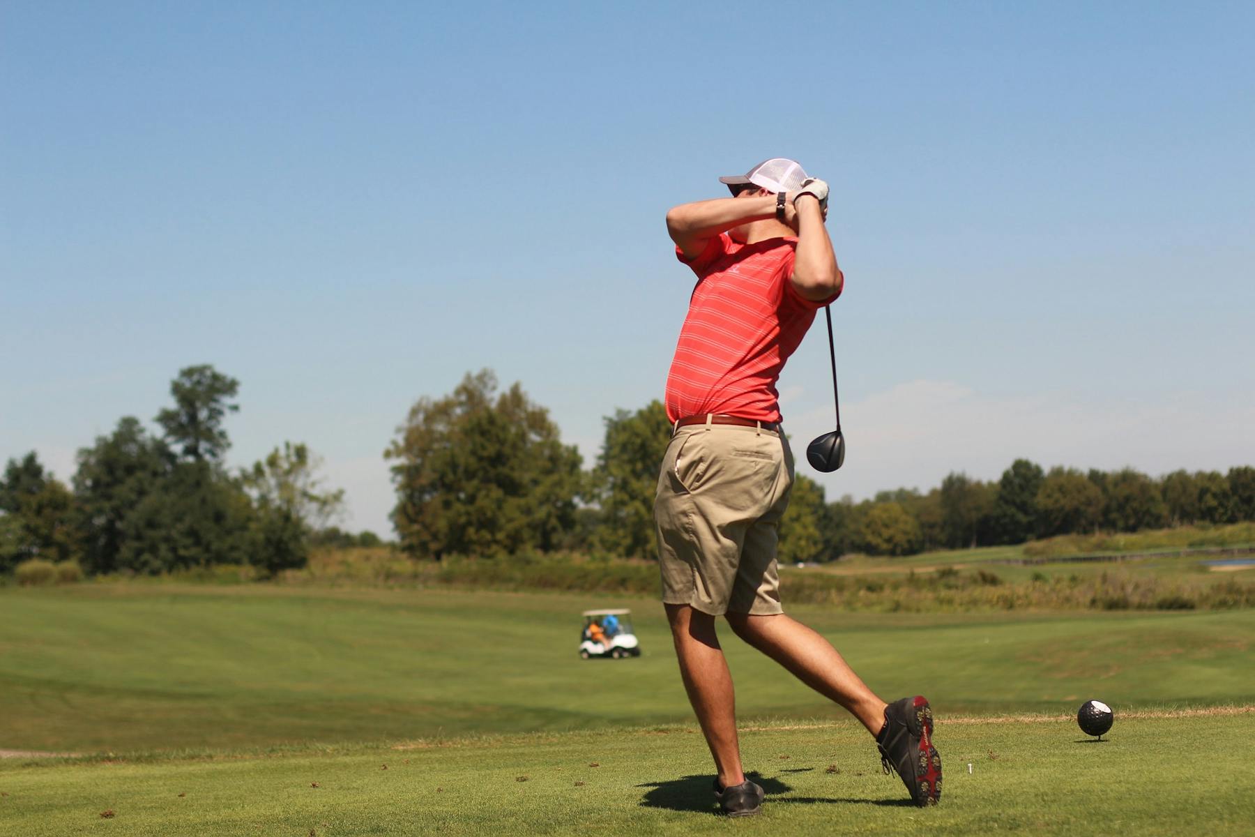 a man golfing
