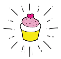 a picture of a digital artwork representing a cartoonic cupcake
