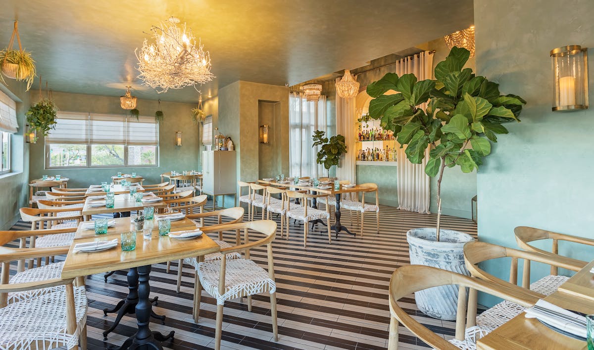 a restaurant dining room