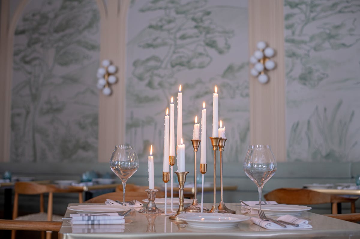 a table with wine glasses