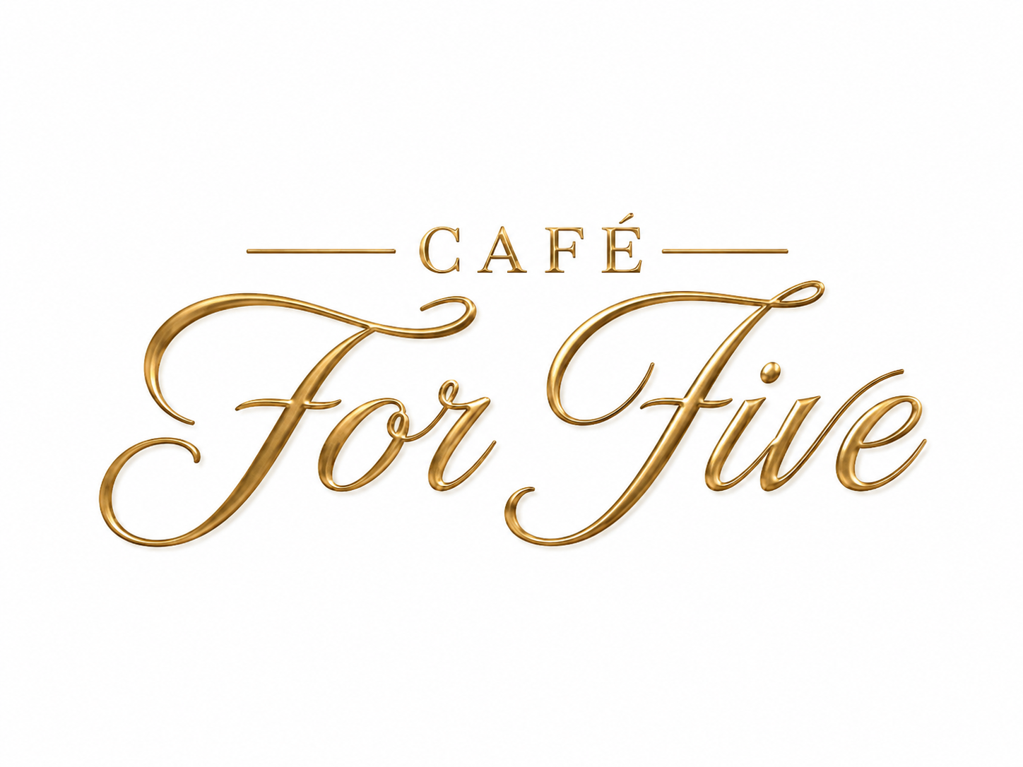 a gold text on a white background