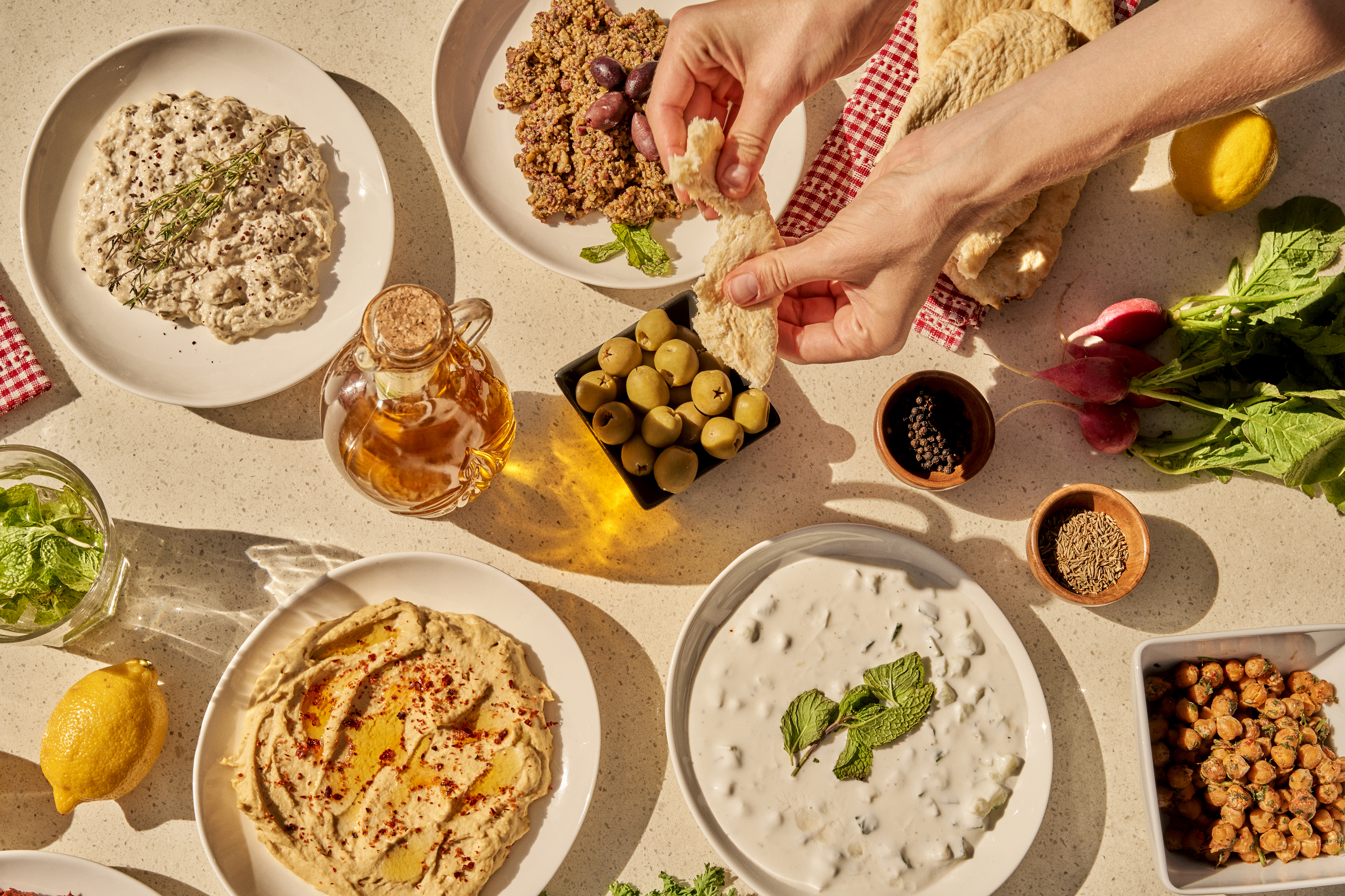 a bunch of different types of food on a plate