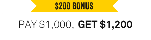 $200 bonus: pay $1000, get $1200