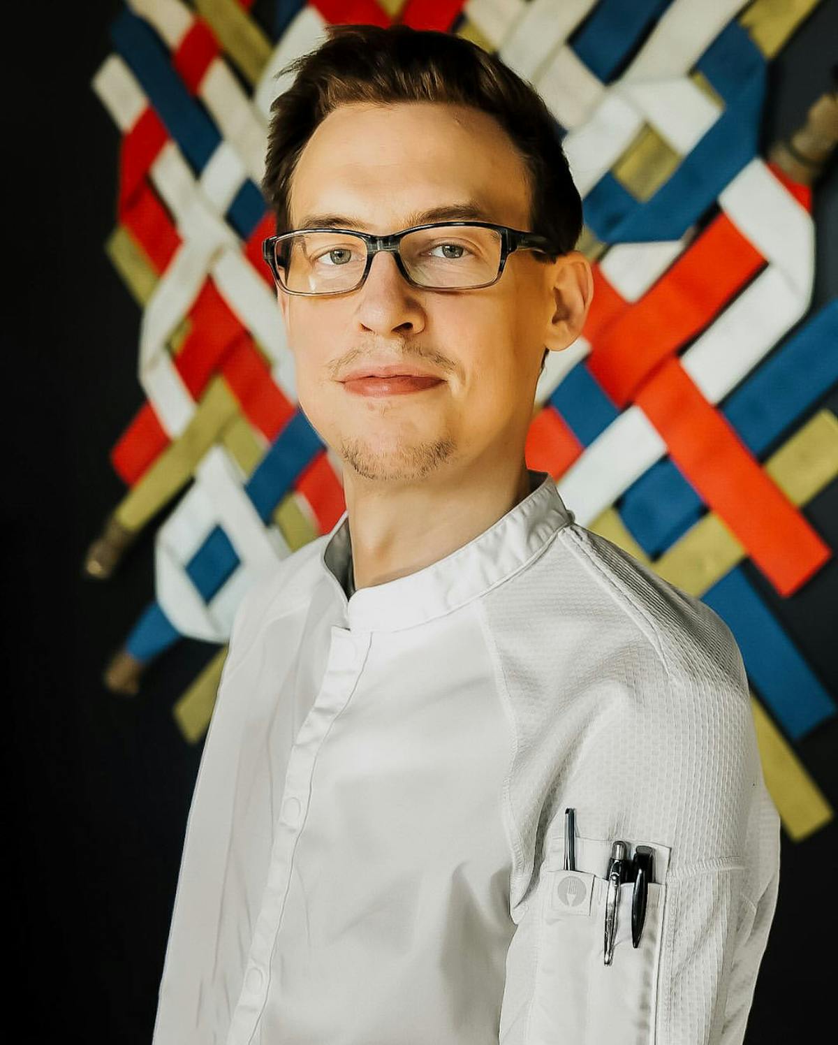 a man wearing glasses