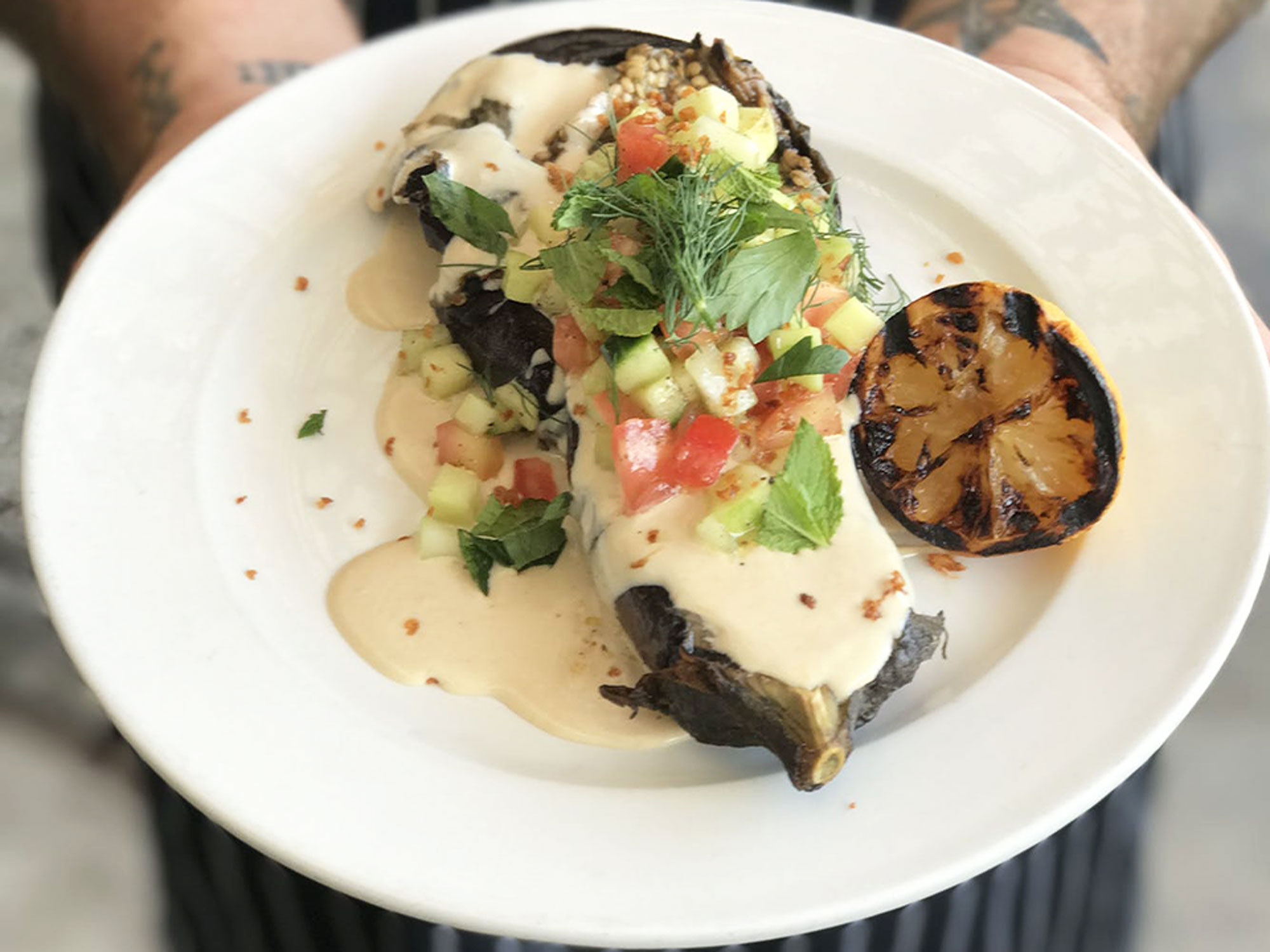 a plate of food on a table