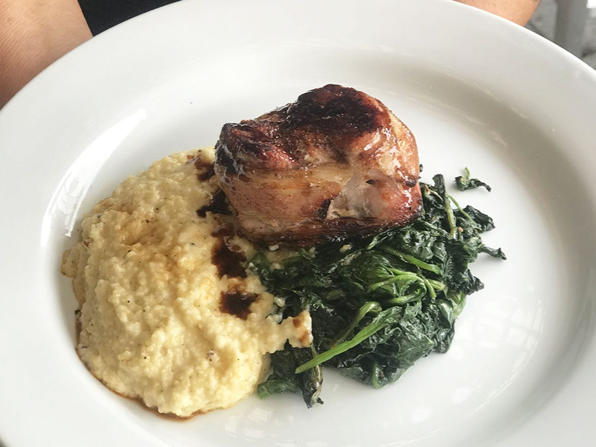 a plate of food with broccoli