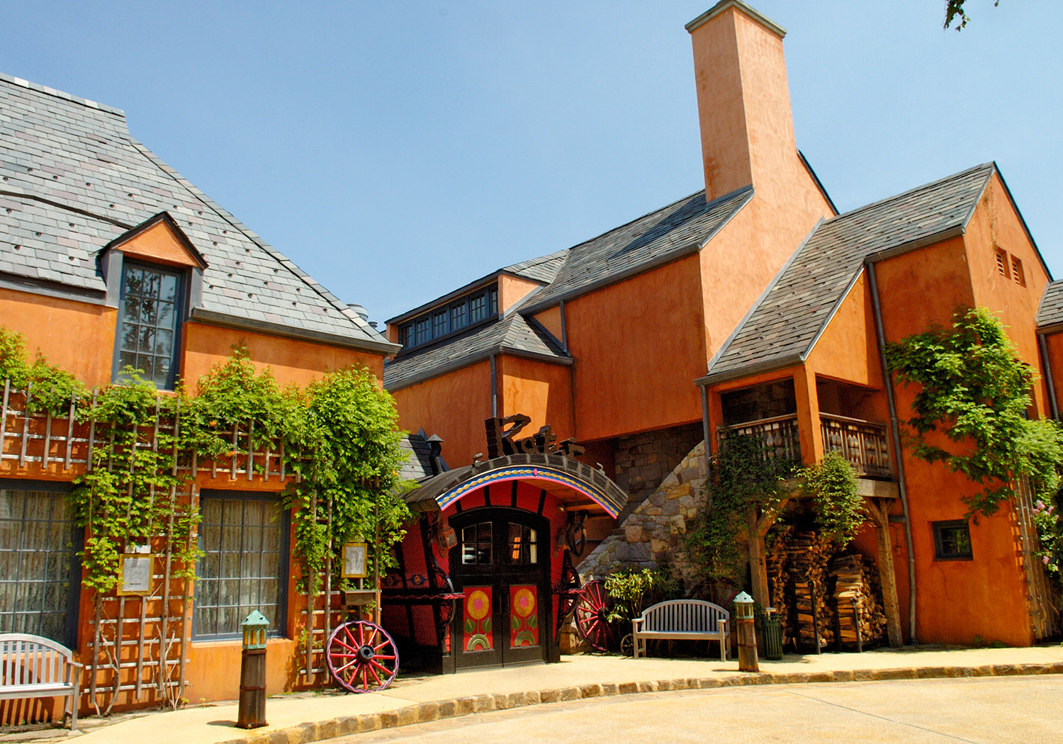 front of a restaurant