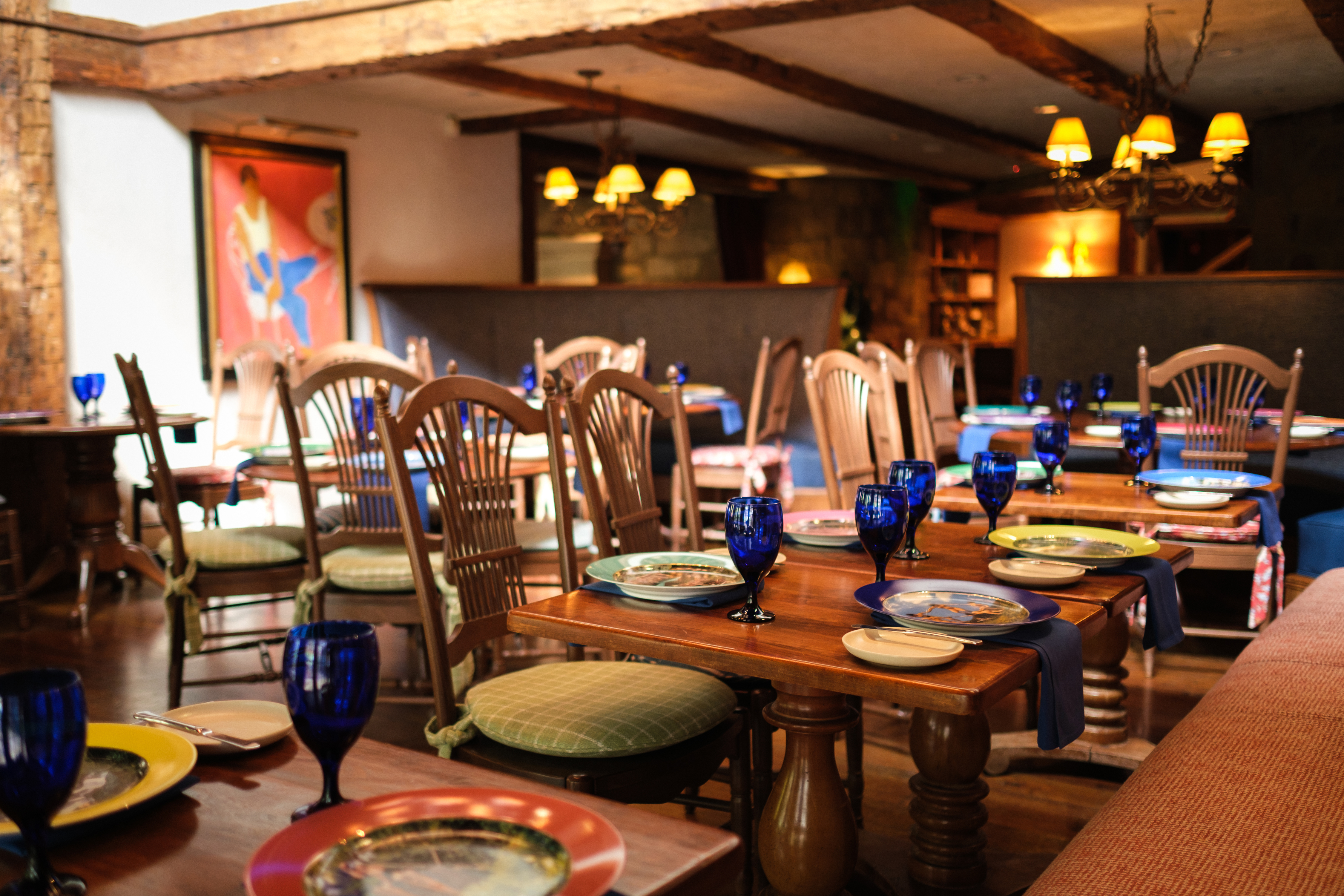 a table set for a restaurant