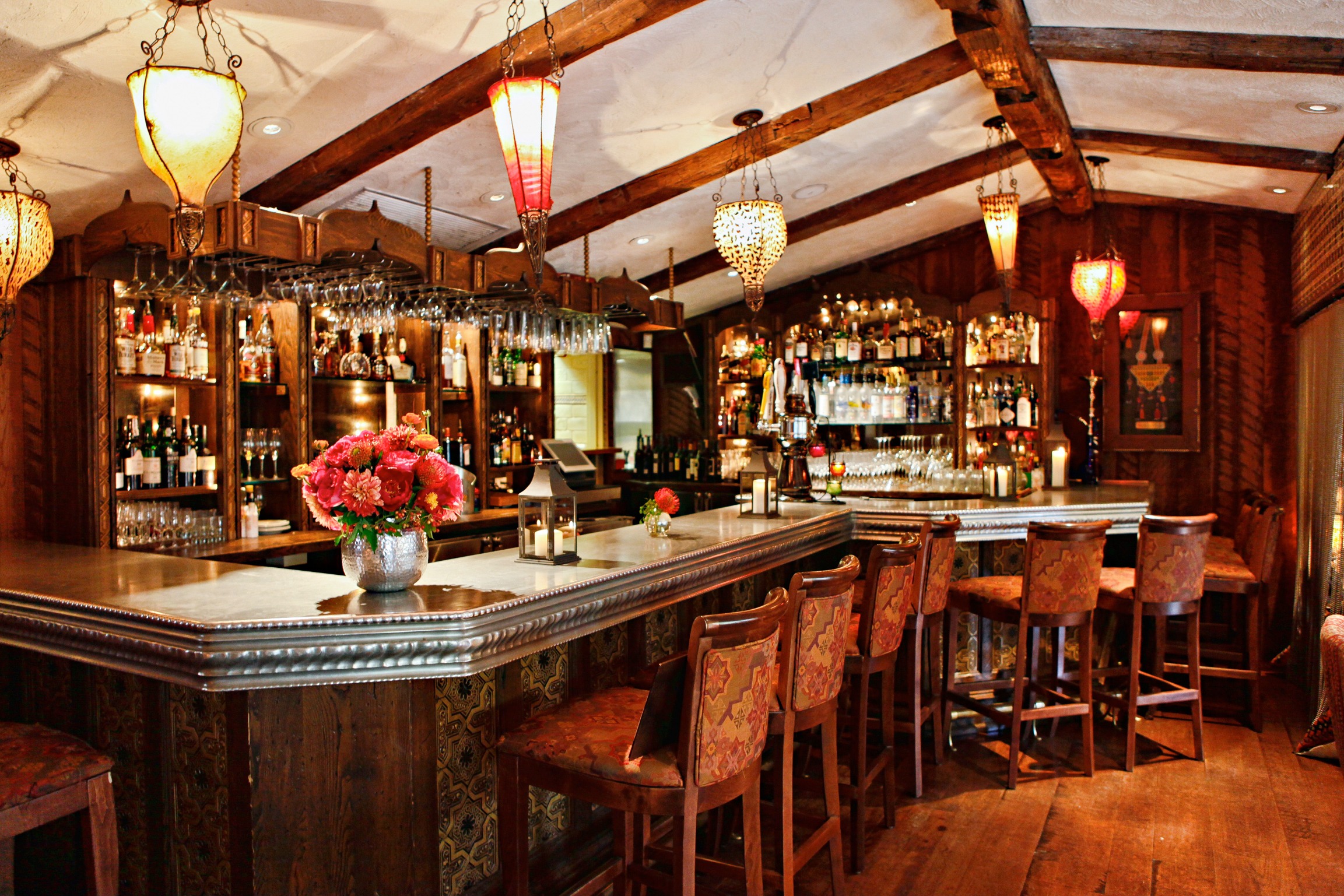 A wooden bar inside Rat's