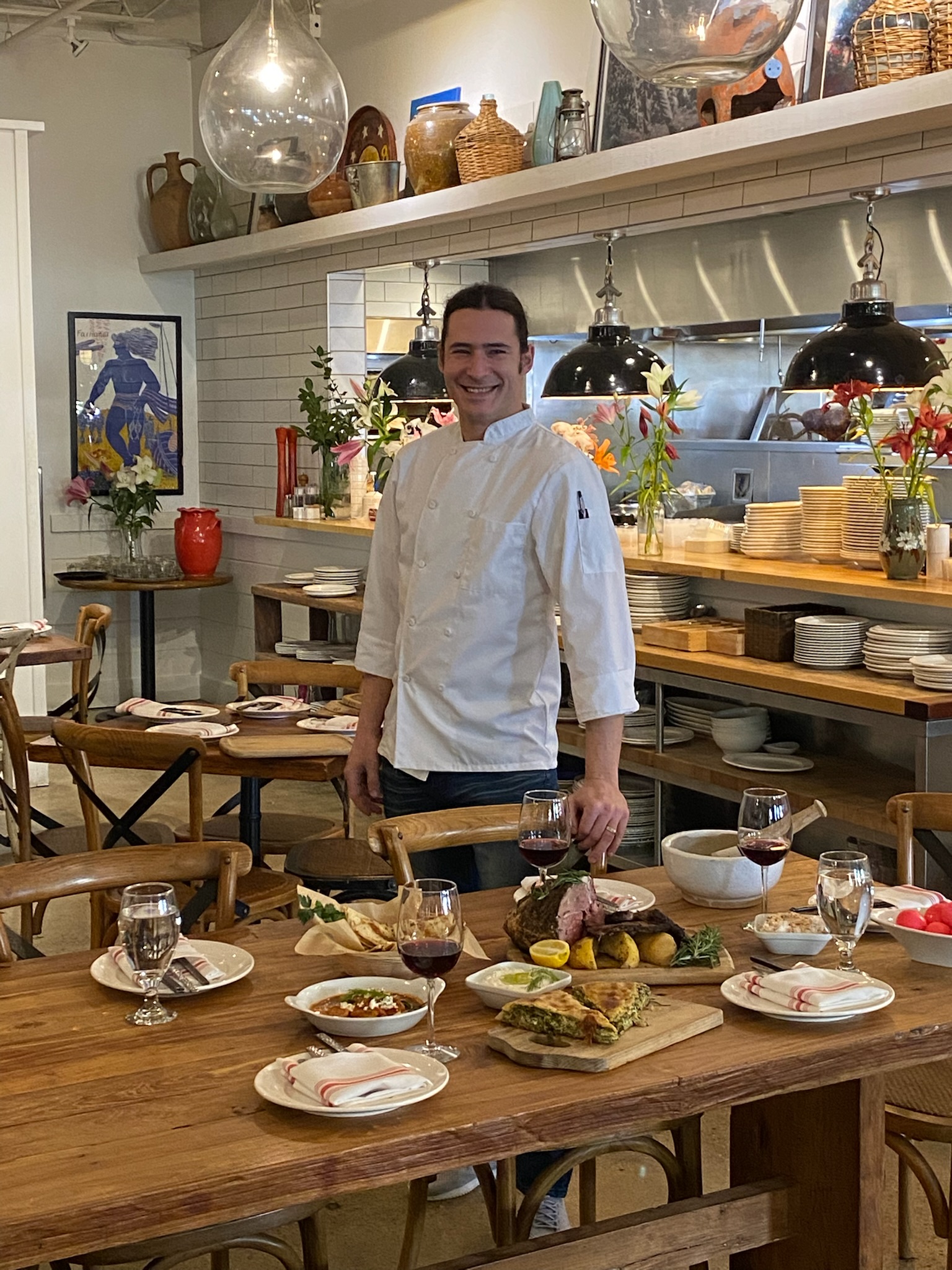 a person preparing food in a kitchen