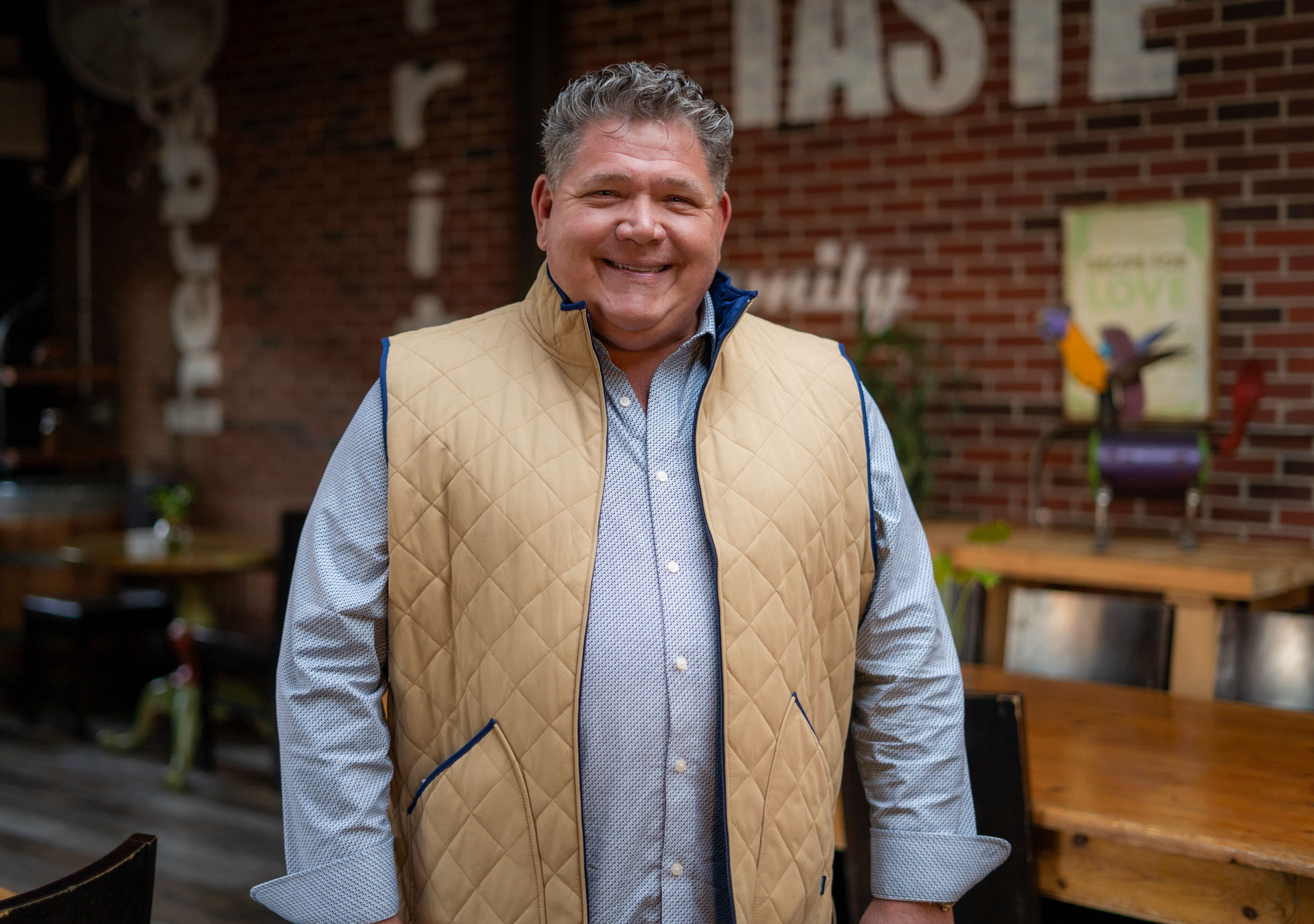 a person standing in front of a building