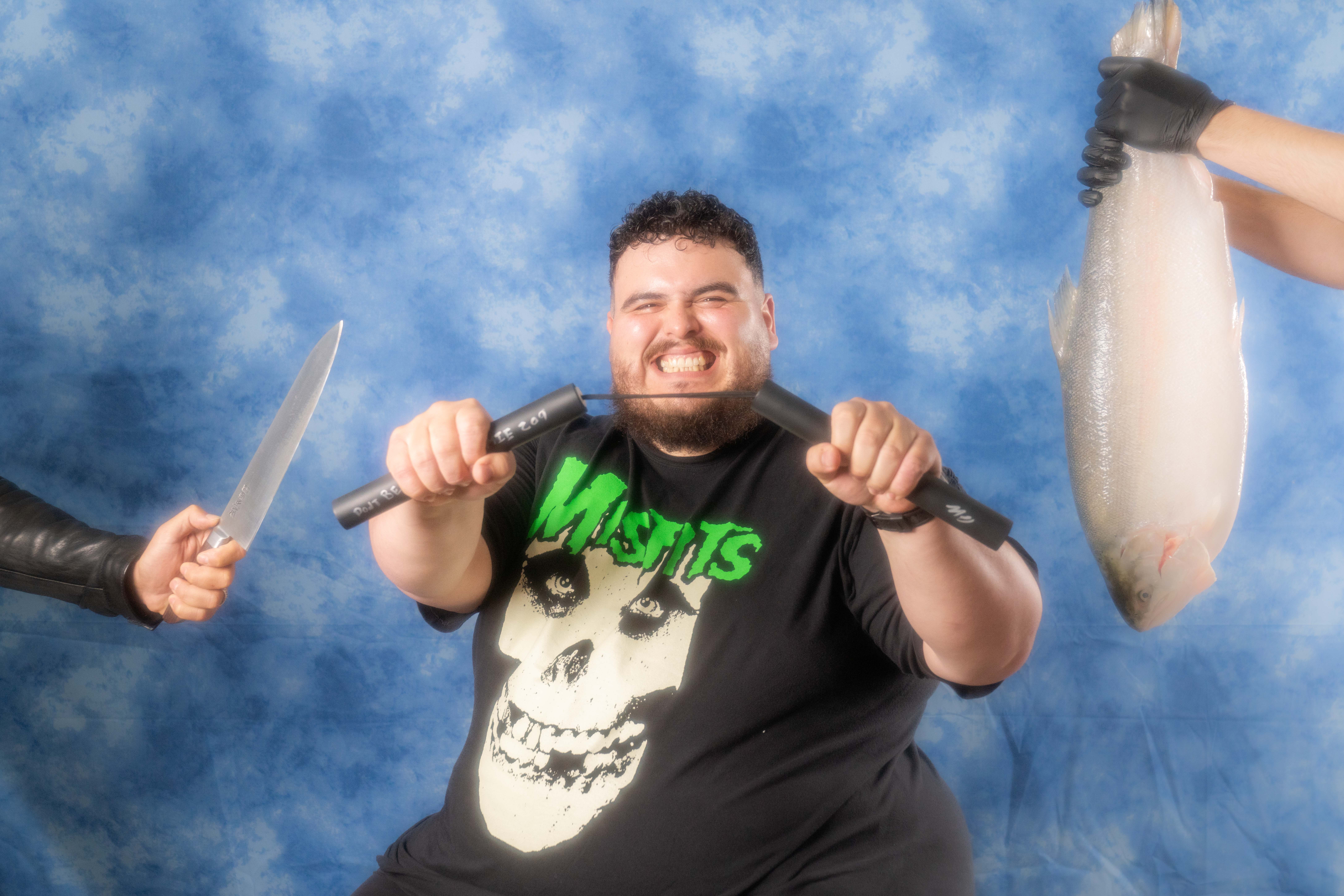 a person holding a baseball bat