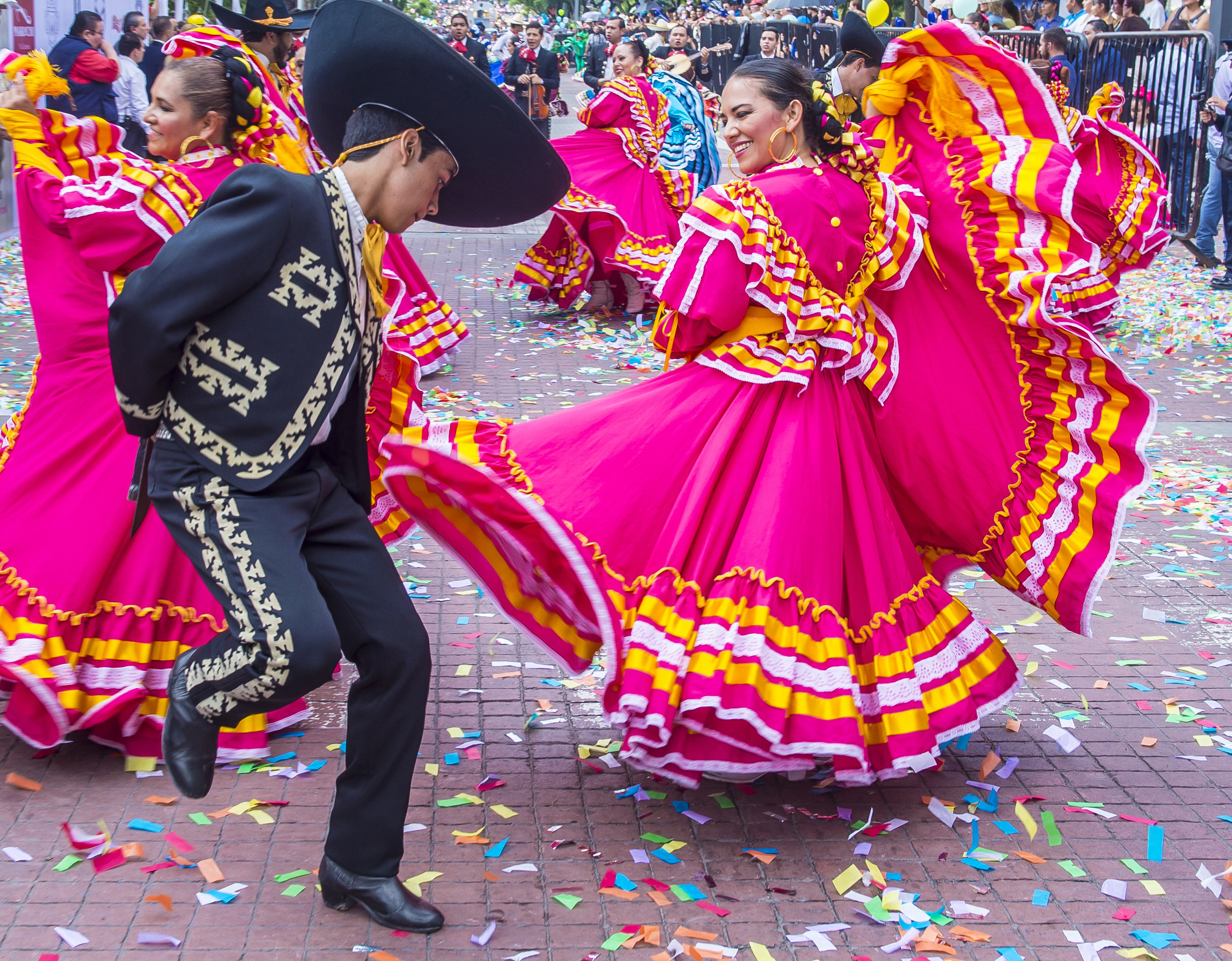 a woman wearing a colorful outfit