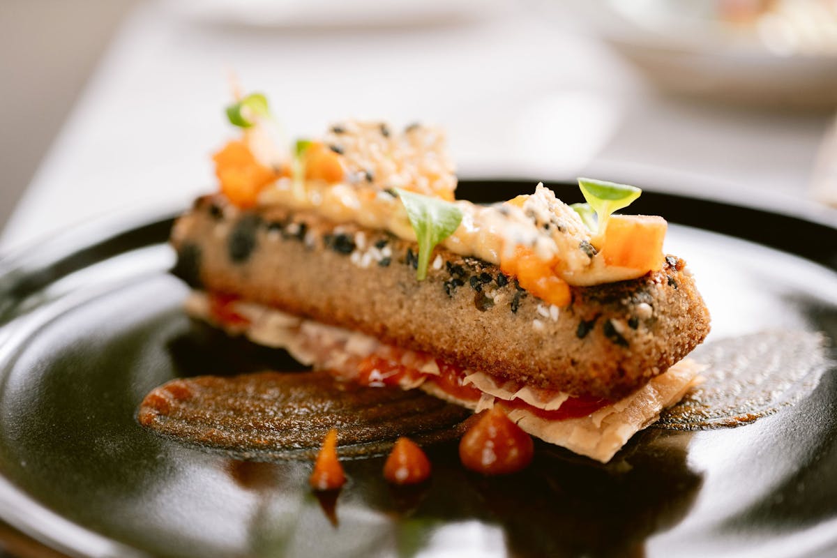 a close up of a plate of food