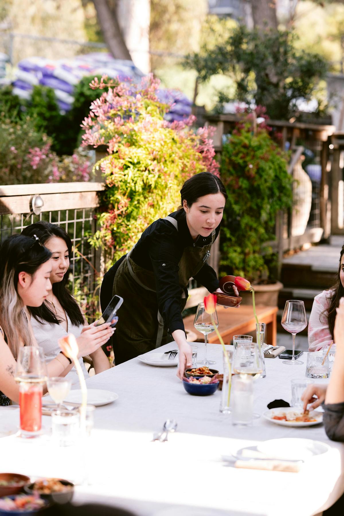 a group of people sitting at a table