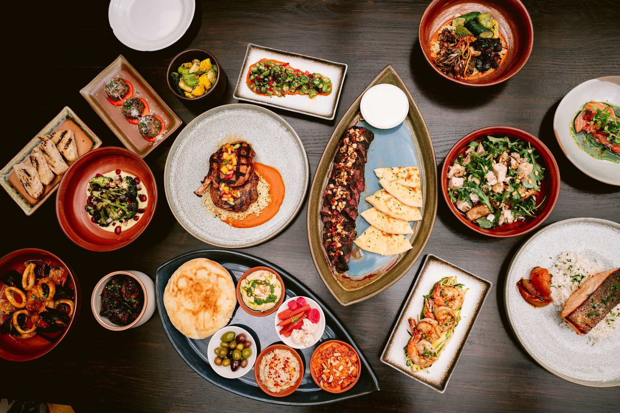 a bunch of different types of food on a plate
