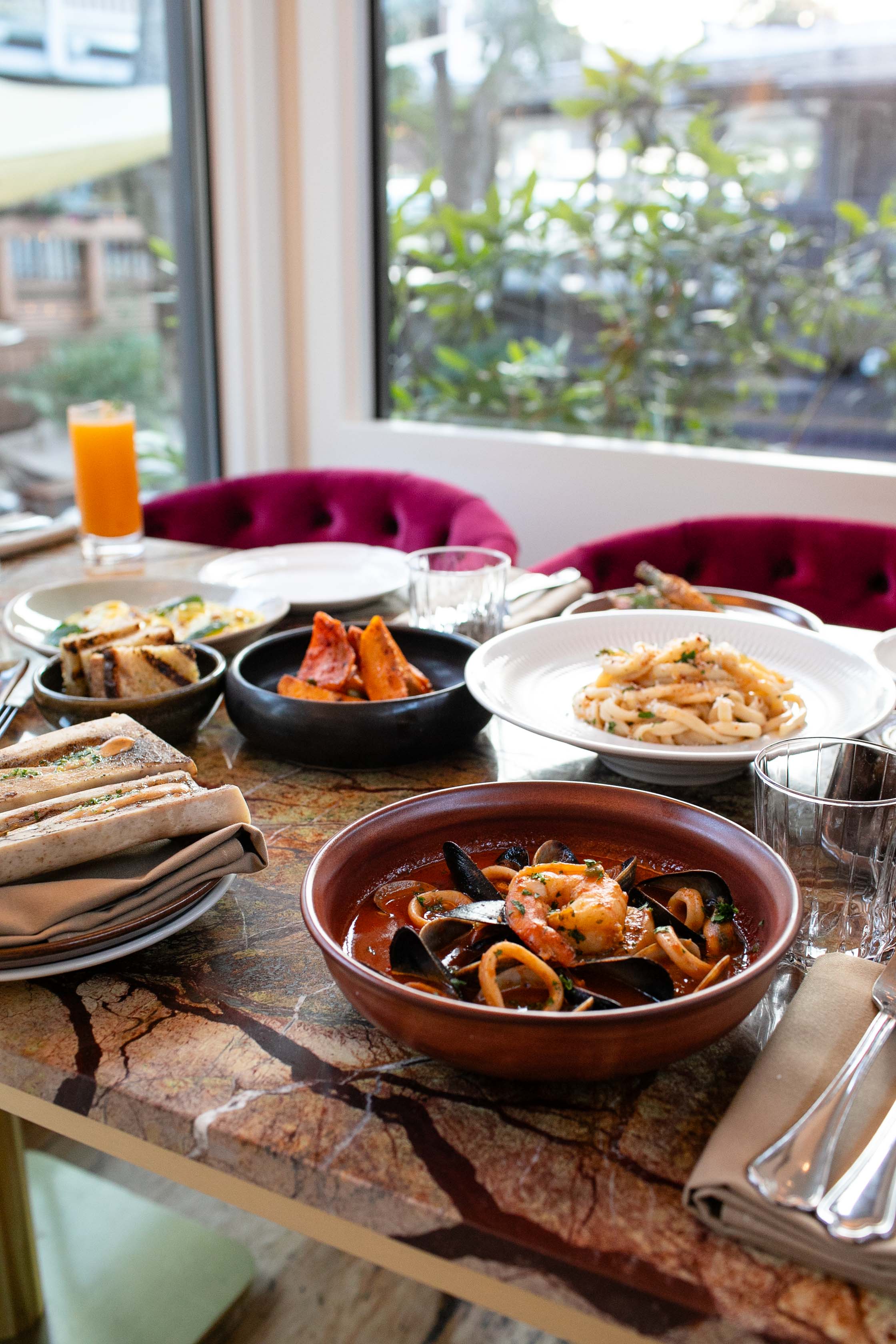 a bowl of food on a table