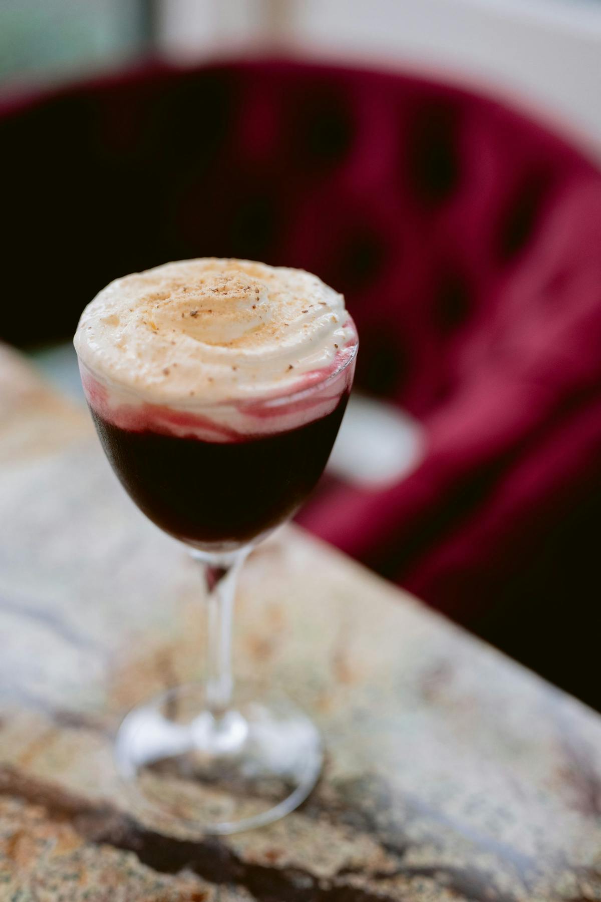 a close up of a wine glass