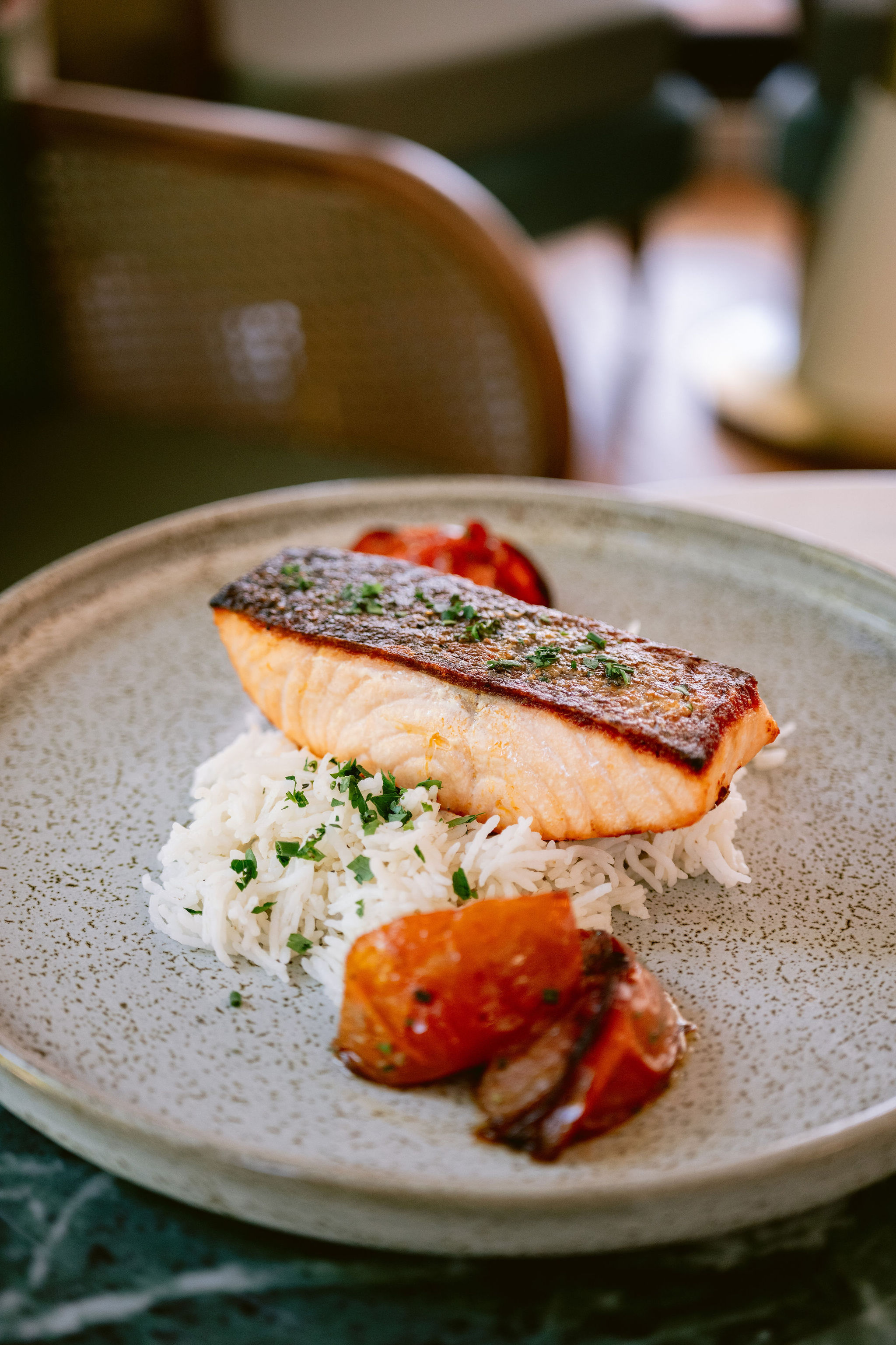 a plate of food on a table