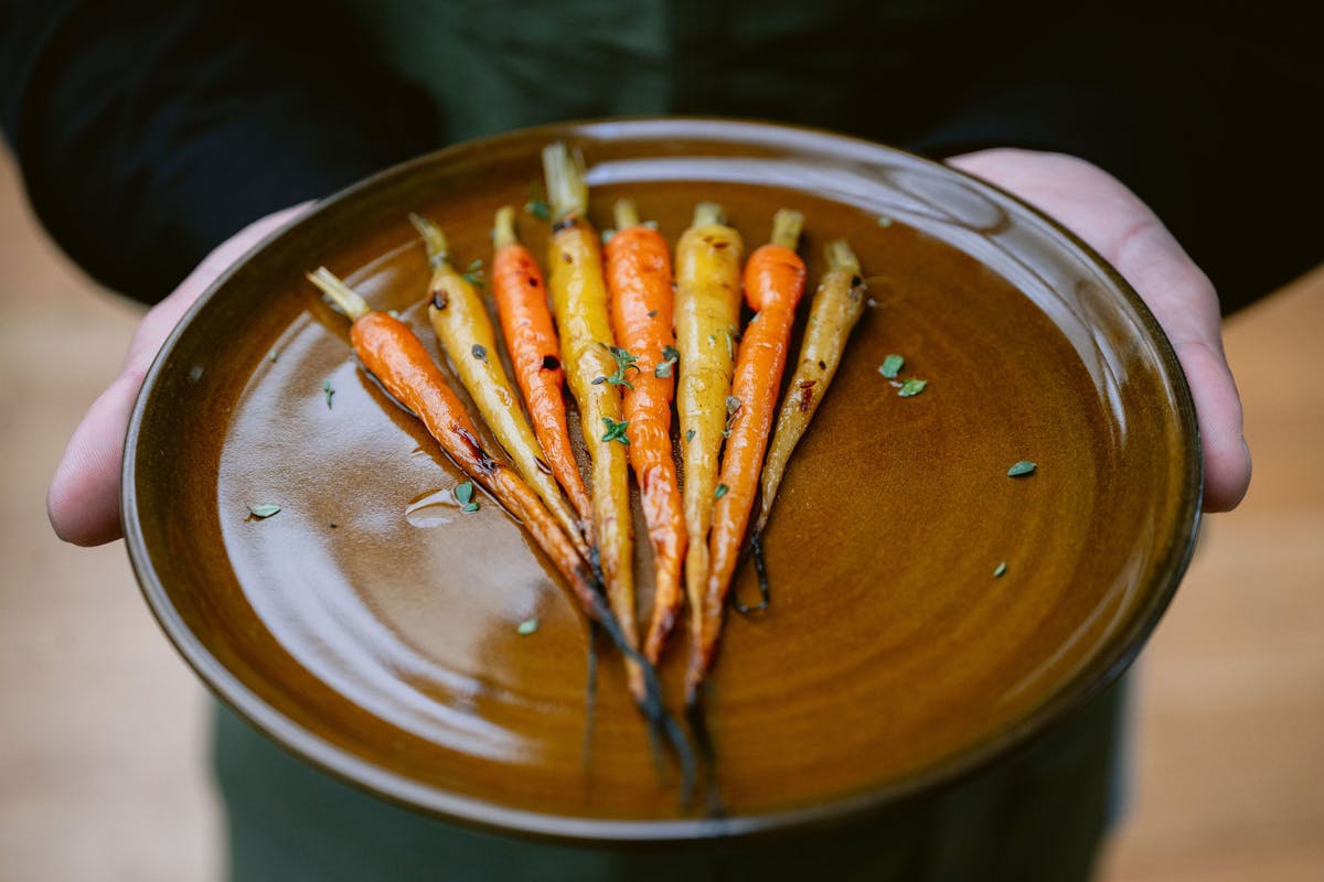 a close up of food on a plate