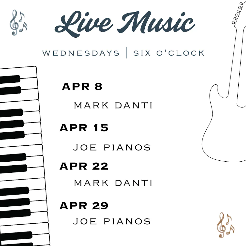 a poster with a guitar and notes