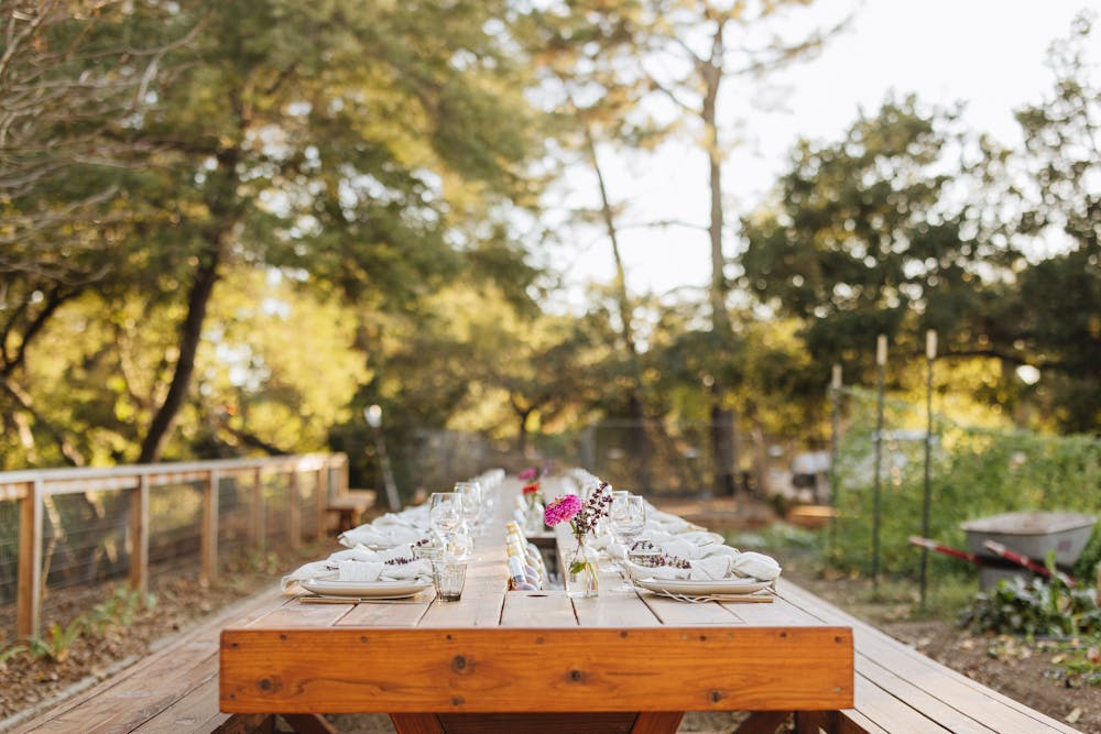 a wooden table