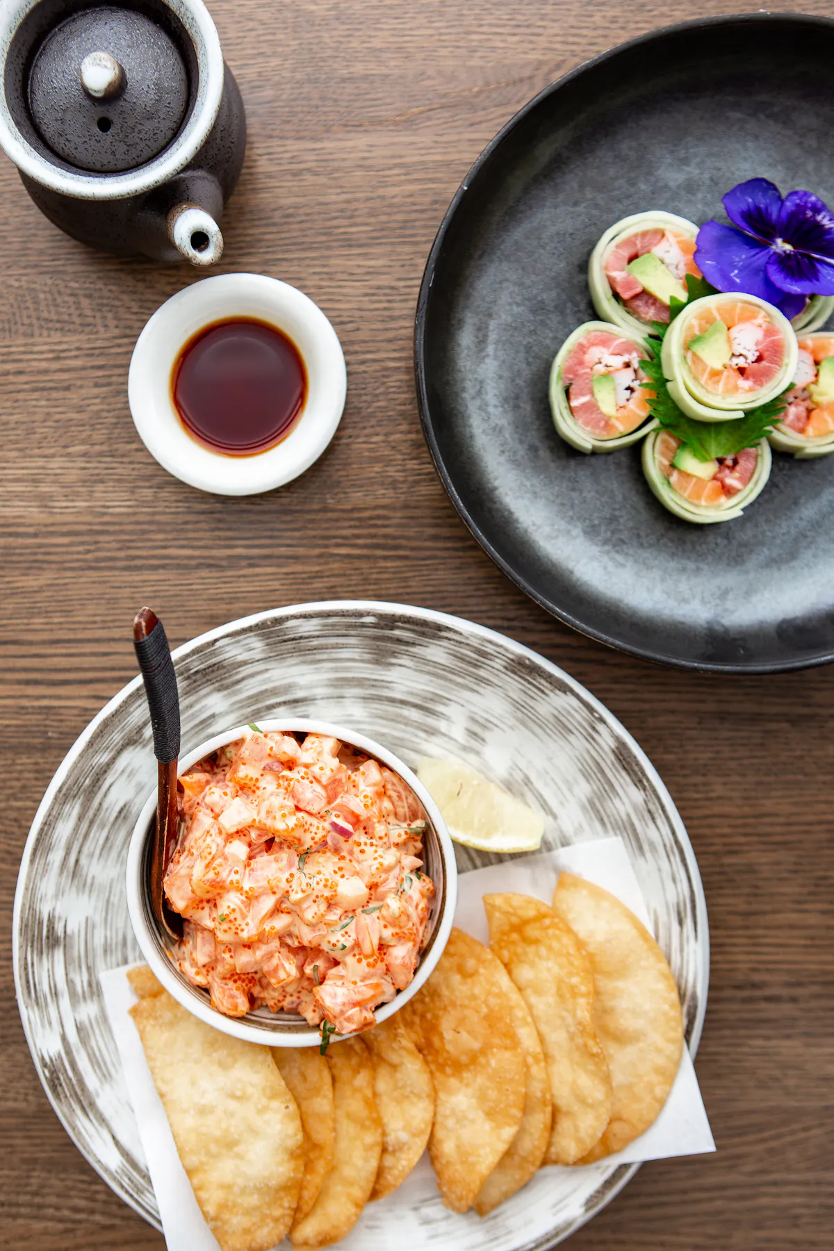 a plate of food and a cup of coffee