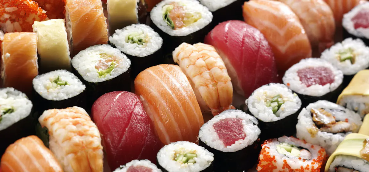 a group of sushi
