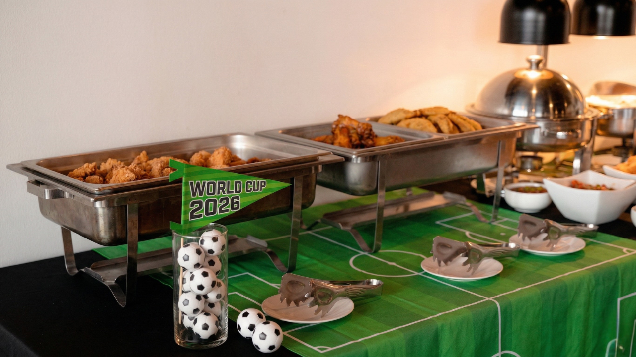 World Cup watch party setup at Gatherings event venue in Dallas