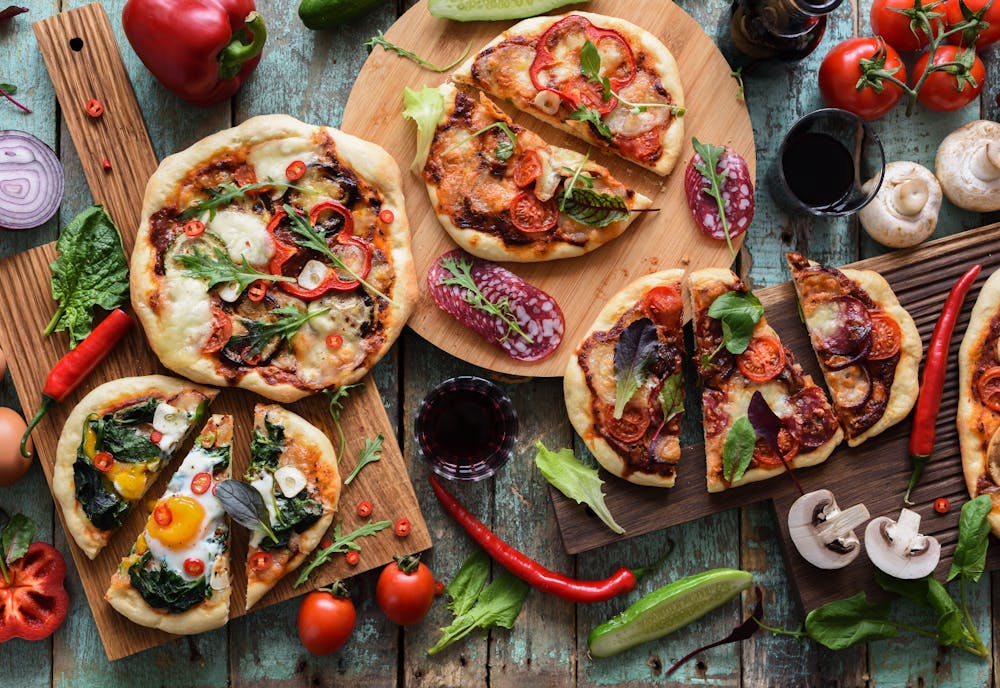 Image of vegetarian pizzas