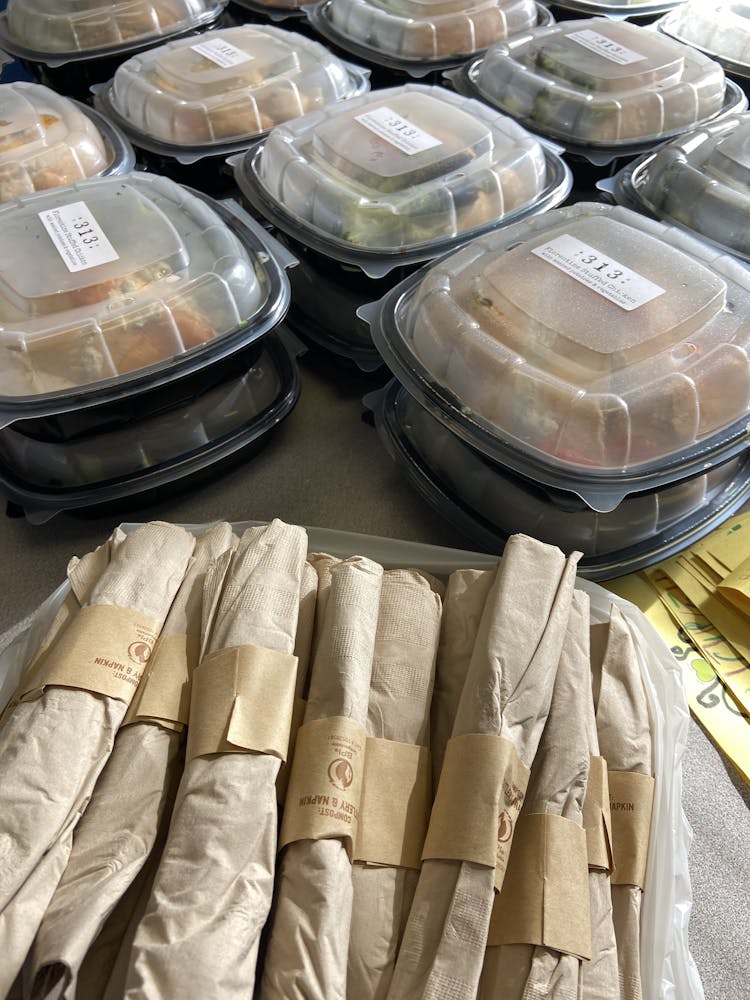 a table full of food