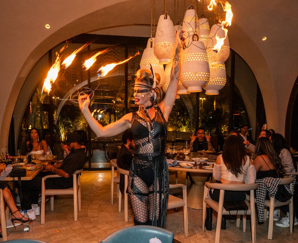 Fire dancers at Mijo Modern Mexican, a Summerlin Mexican restaruant